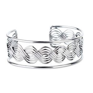 WEAVE An Impression - Black Metal Cuff Bracelet